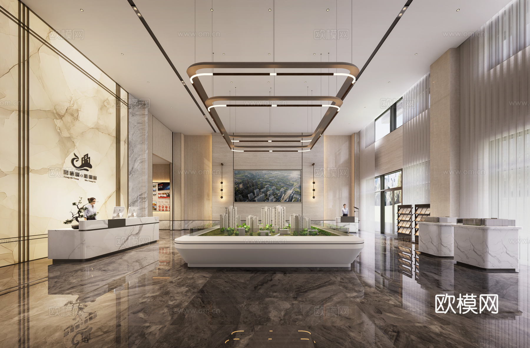 售楼处su模型下载（渲染图1）