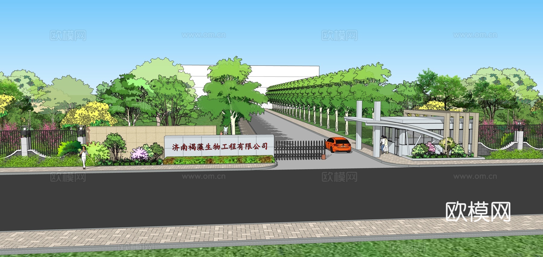 厂区大门 厂区景观  景观设计 毕业设计 风景园林su模型