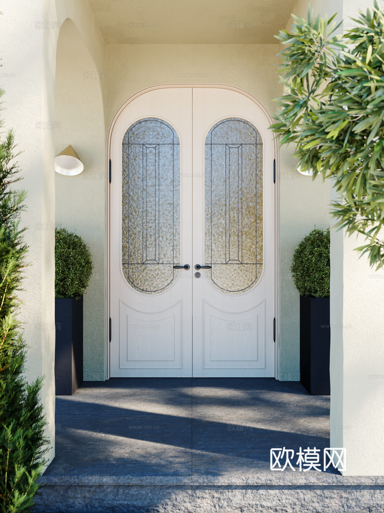 现代拱形门3d模型下载