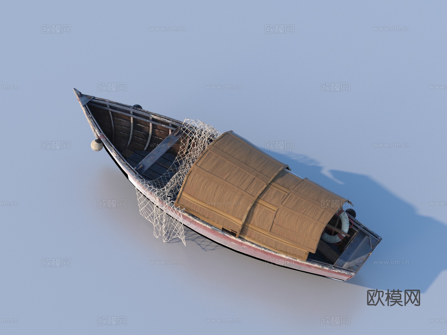 船 木船3d模型下载