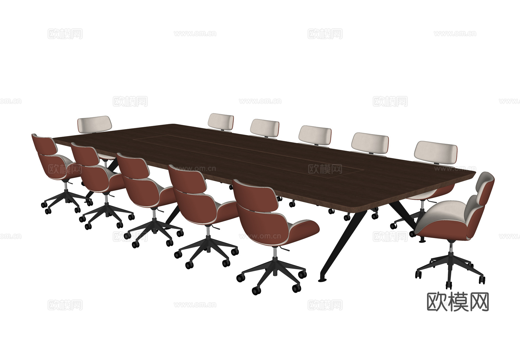 现代会议桌椅 办公椅su模型