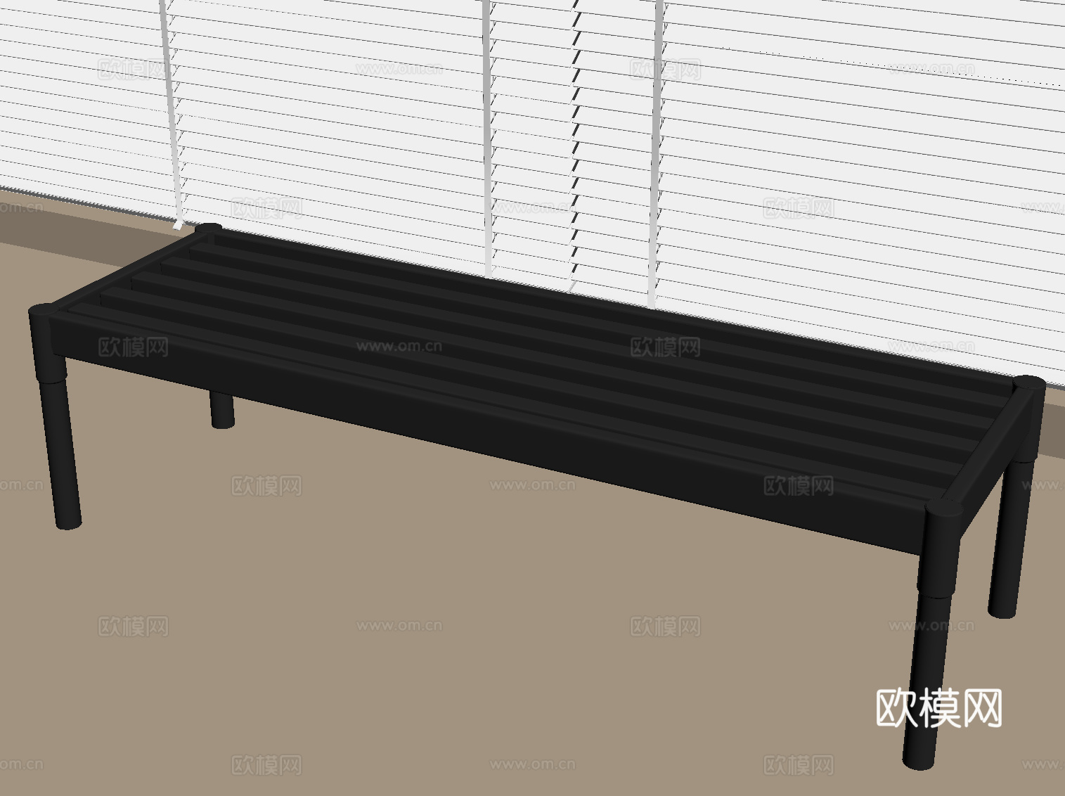 现代长凳 凳子 木凳su模型