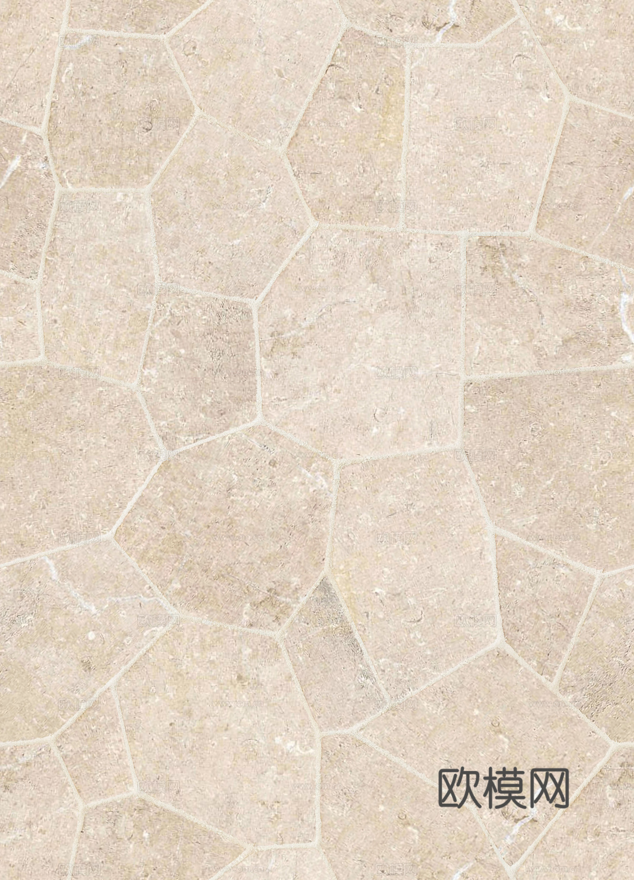 无缝米黄色碎拼莱姆石地砖仿古砖贴图