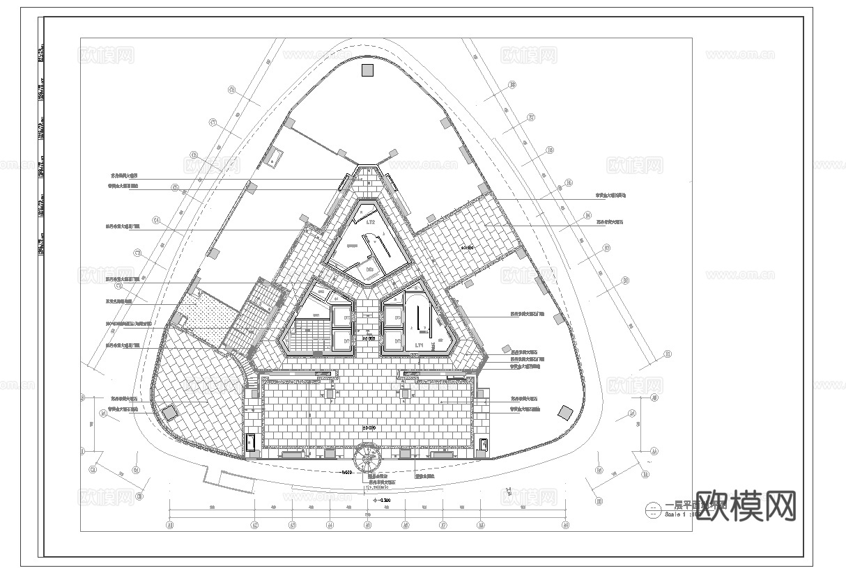 最新全套办公室施工图合集cad施工图