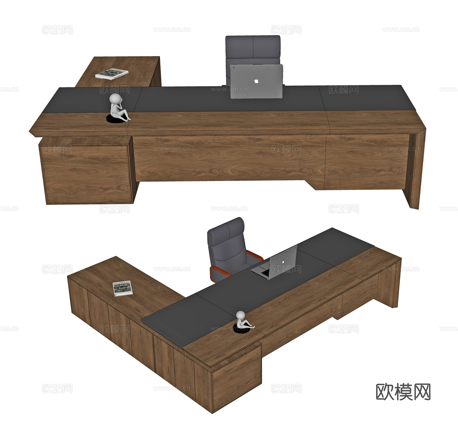 现代办公桌椅 办公桌 办公椅 主管桌 班台 经理桌 工位 领su模型