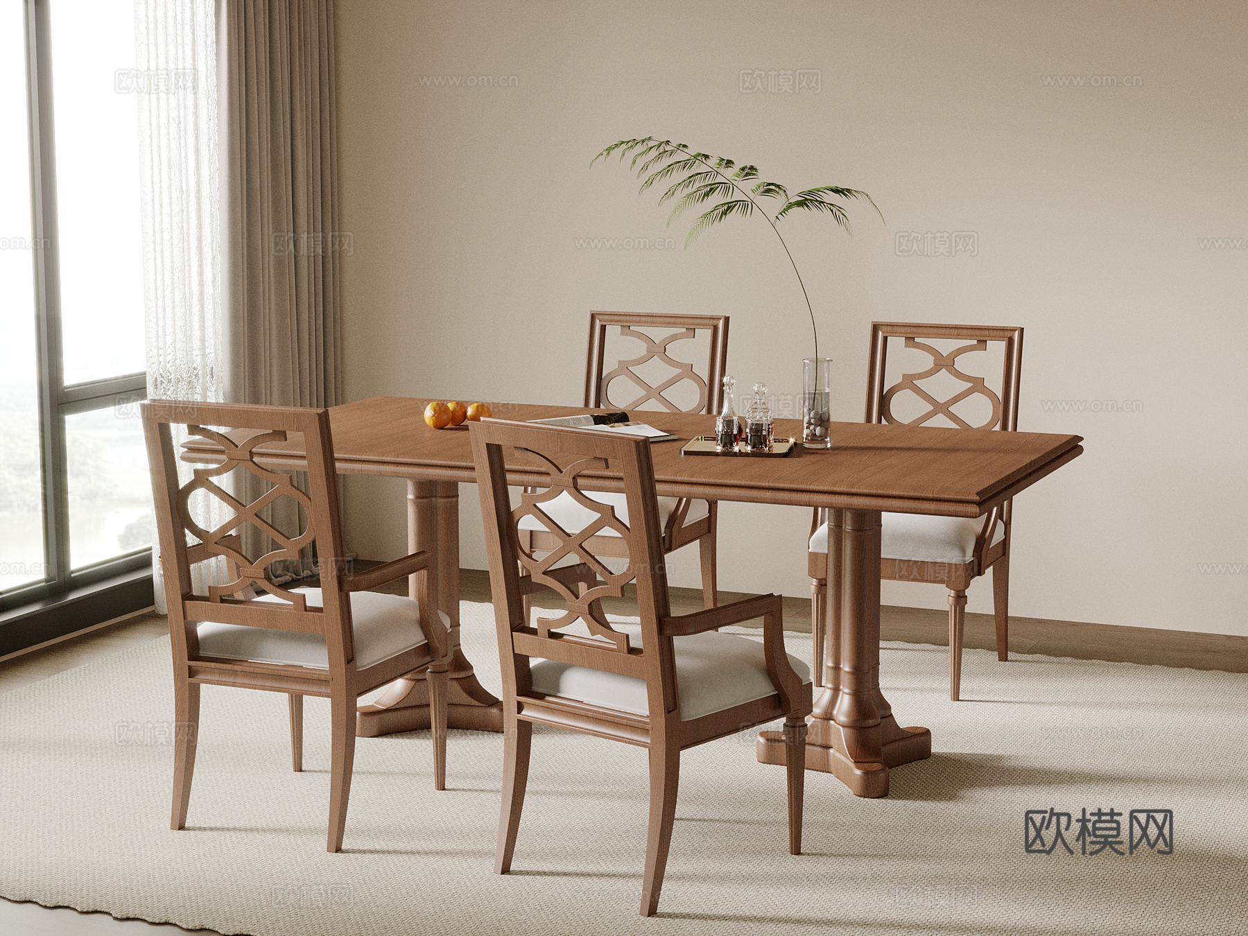 中古餐桌椅su模型