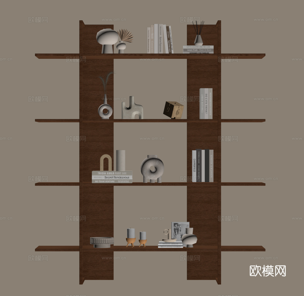 法式中古置物架 壁挂置物架 书架su模型