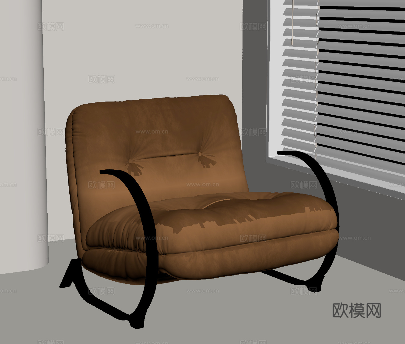 法式中古休闲沙发 单人沙发 现代休闲沙发su模型