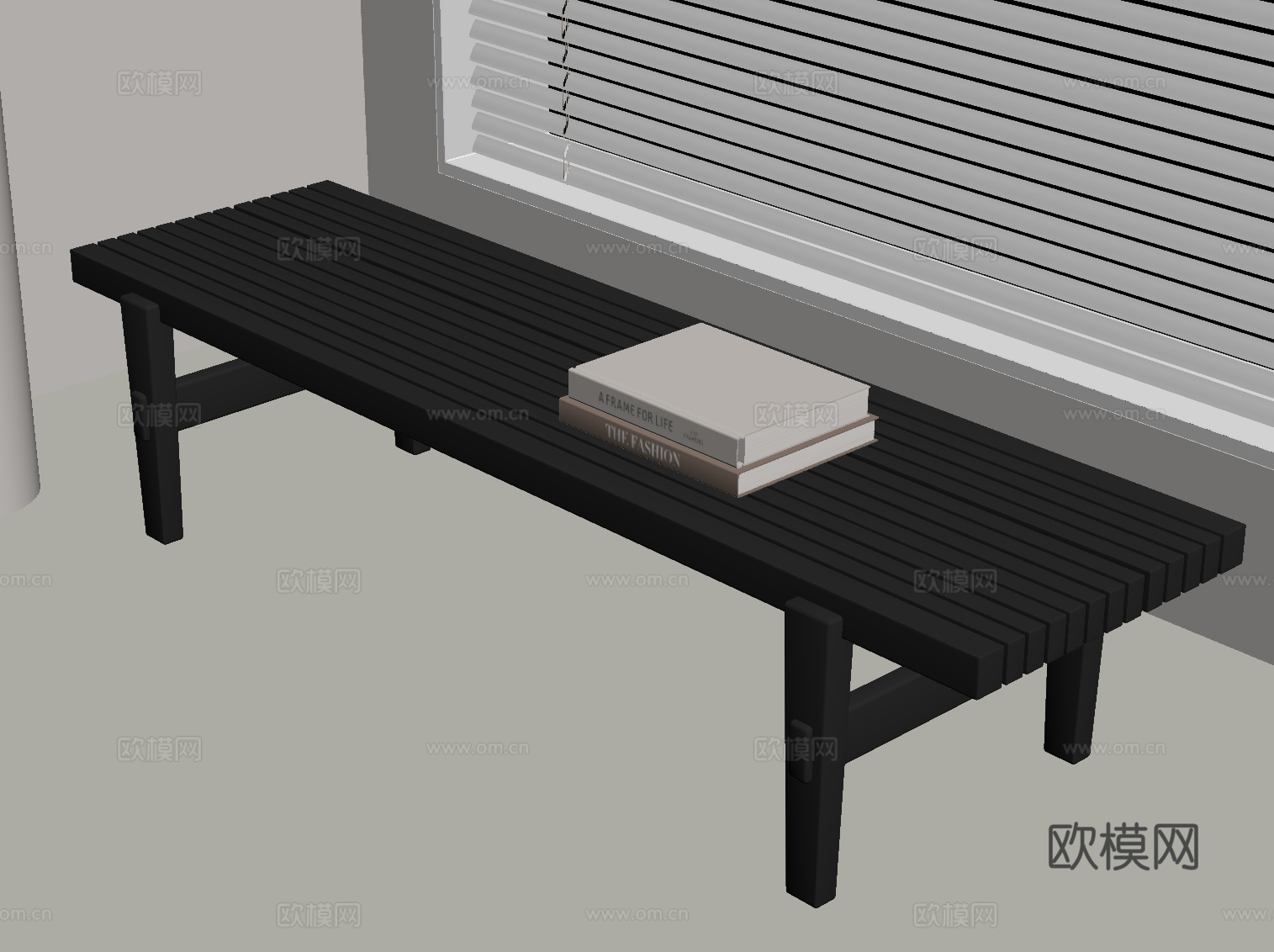 现代长凳 凳子 木凳su模型
