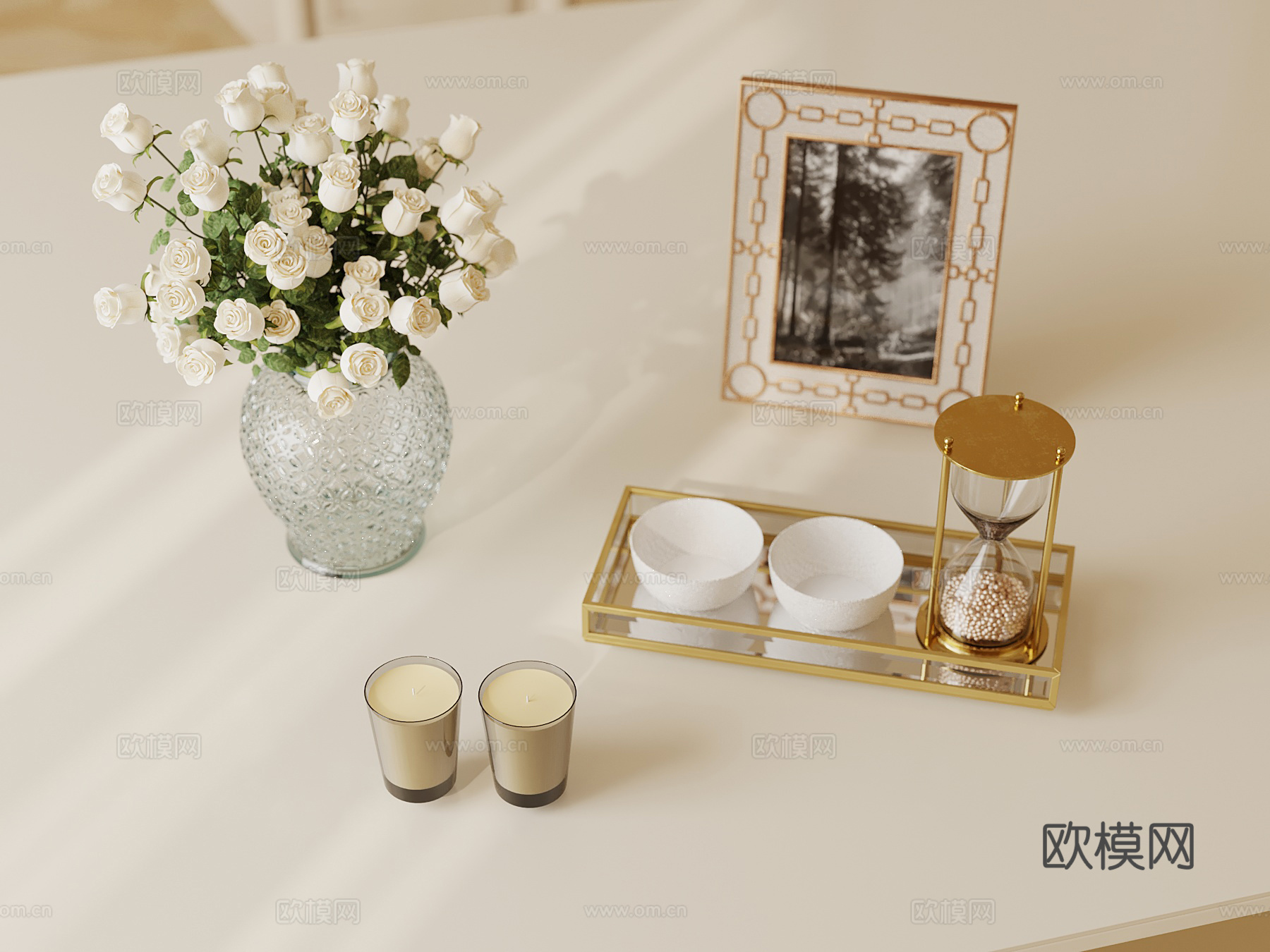 法式饰品摆件 花瓶su模型