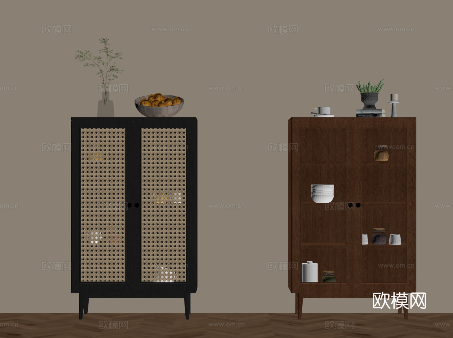 法式中古餐边柜 边柜 矮柜su模型