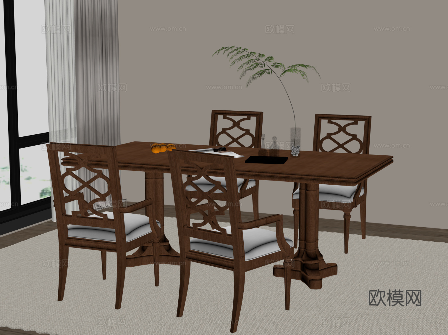 中古餐桌椅su模型