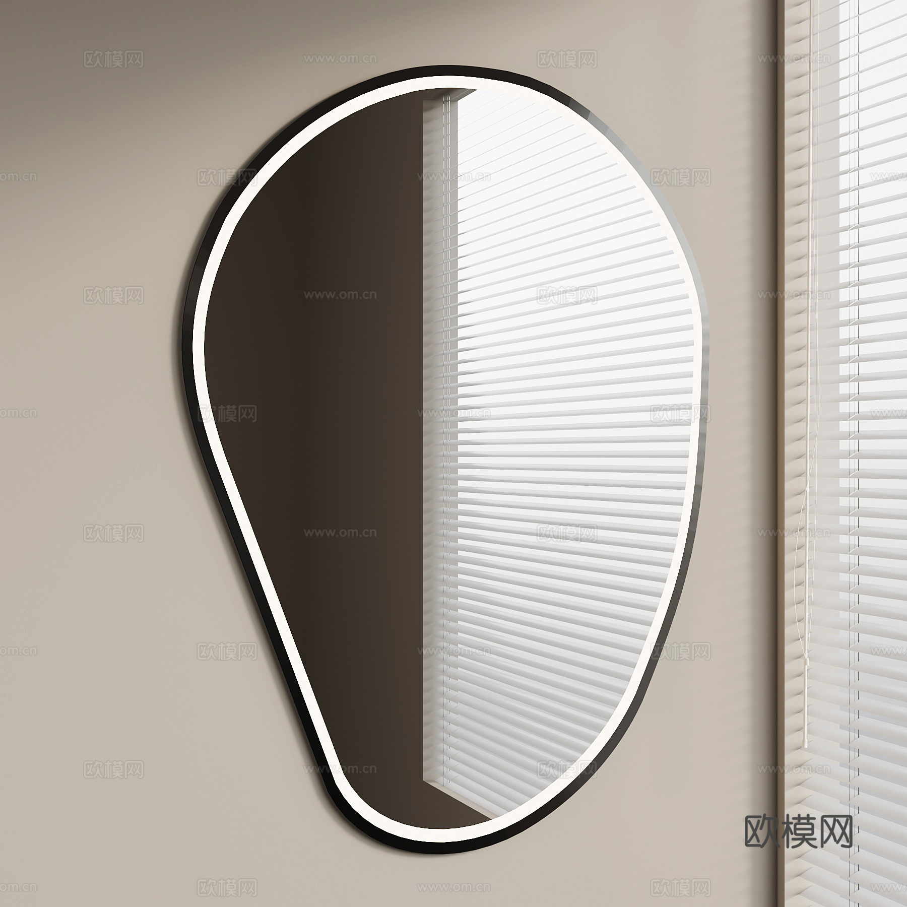 现代浴室镜 化妆镜 镜子su模型