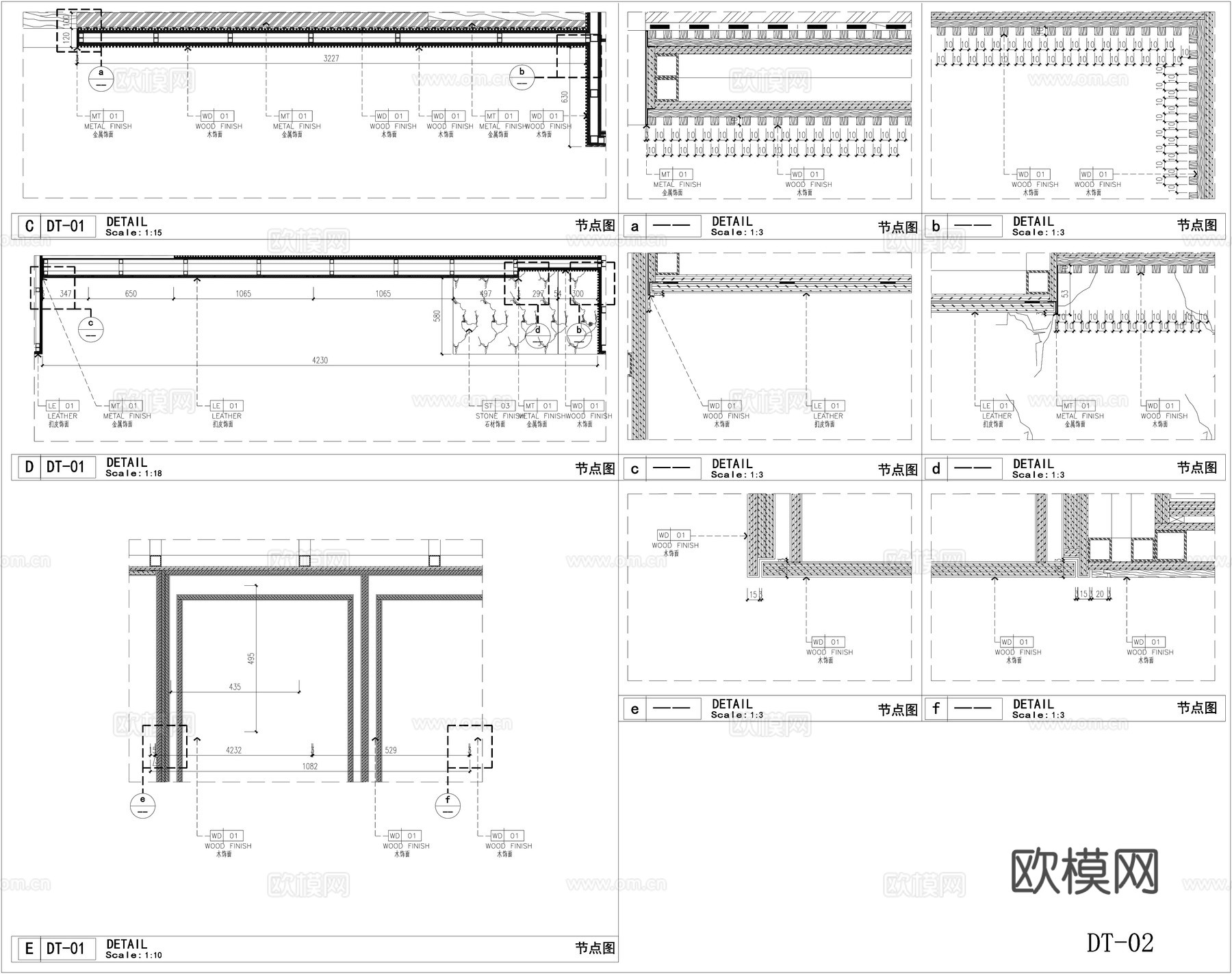 床头背景墙 背景墙 木栅格背景墙 背景墙节点图cad施工图