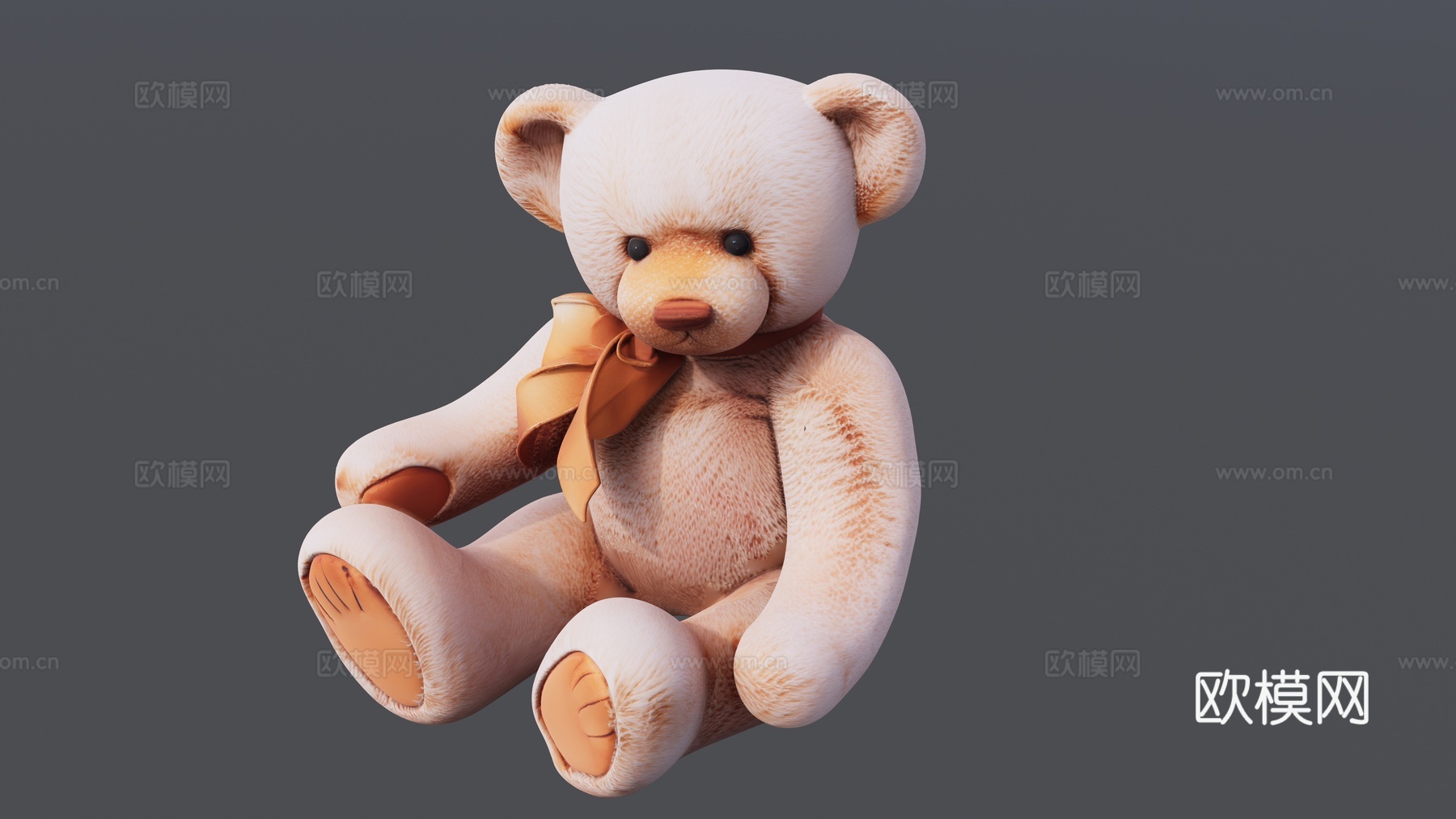 棕色熊布偶玩具su模型