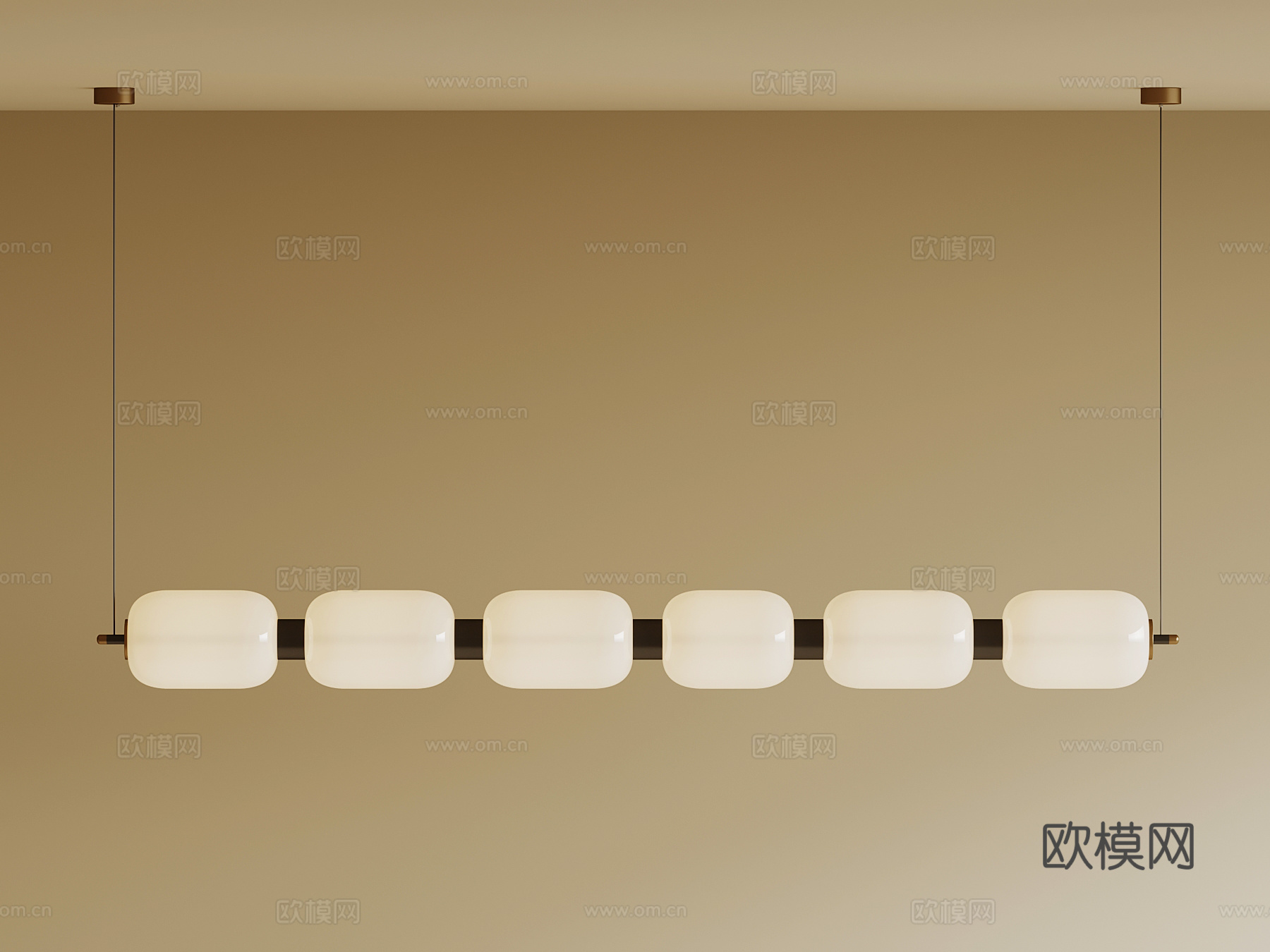 现代吊灯 长条吊灯 餐厅吊灯su模型