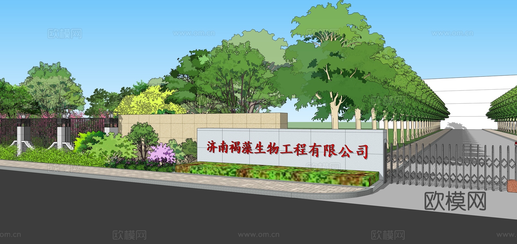 厂区大门 厂区景观  景观设计 毕业设计 风景园林su模型
