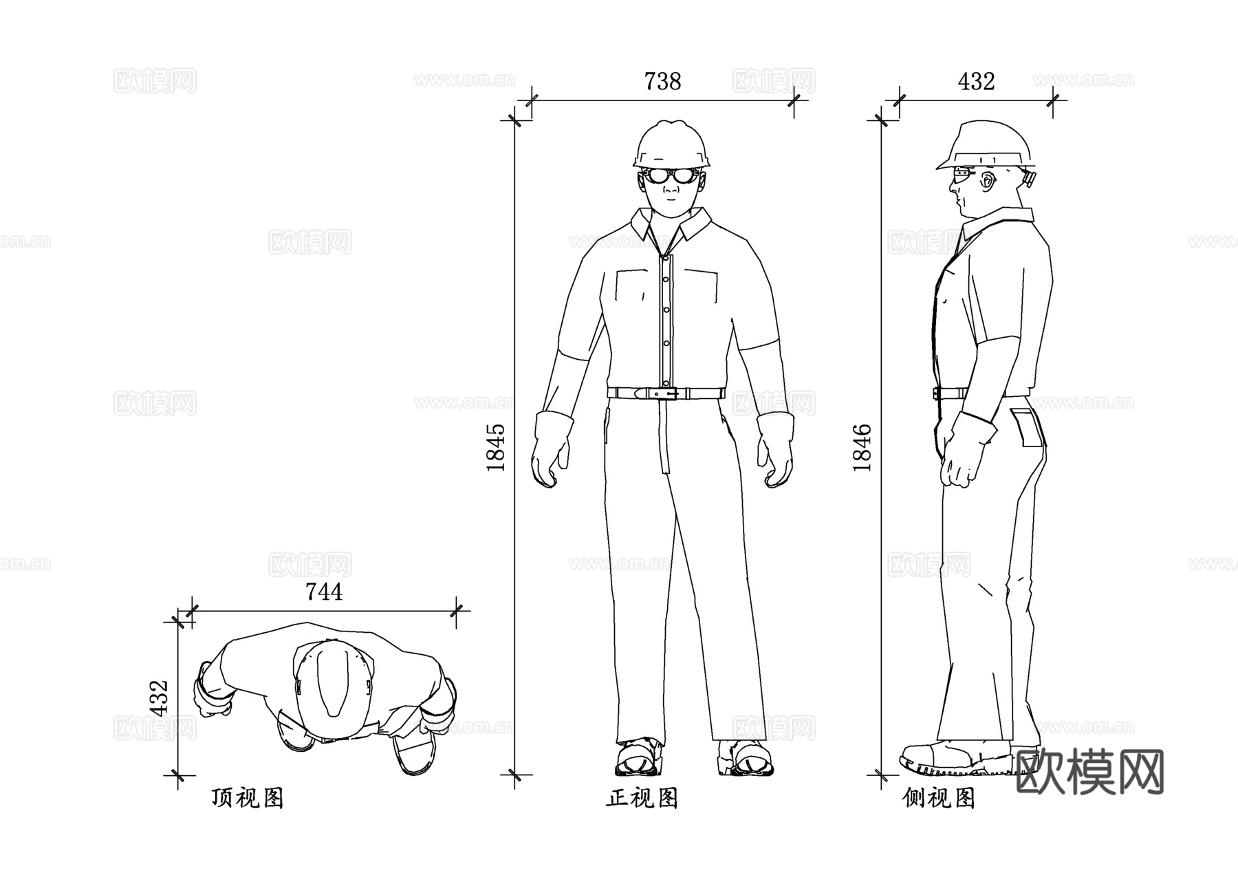 产业工人 工厂工人 制造业工人 蓝领工人 生产线工人cad施工图