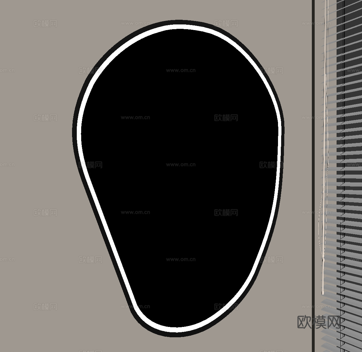 现代浴室镜 化妆镜 镜子su模型