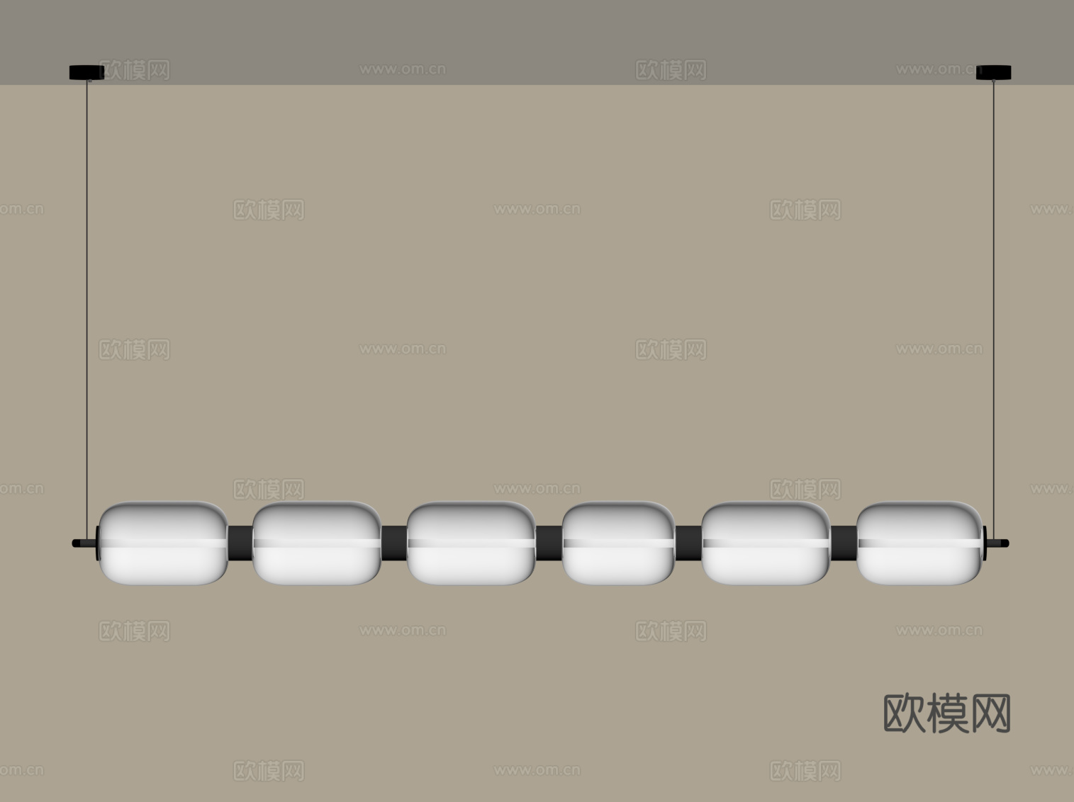 现代吊灯 长条吊灯 餐厅吊灯su模型