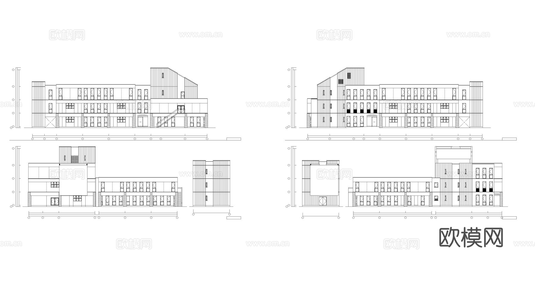 厂房建筑 多层住宅 办公建筑 学校建筑 公园平立面图纸cad施工图