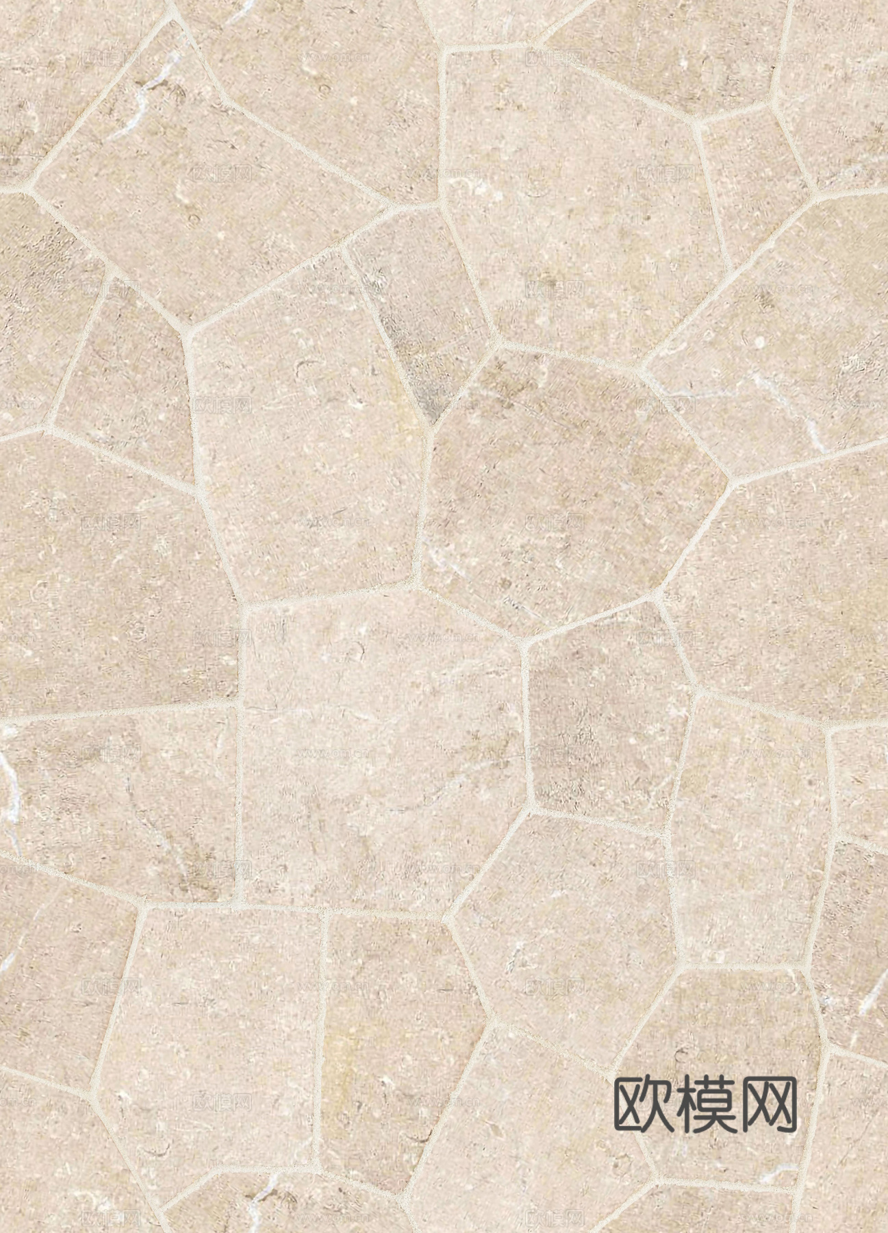 无缝米黄色碎拼莱姆石地砖仿古砖贴图