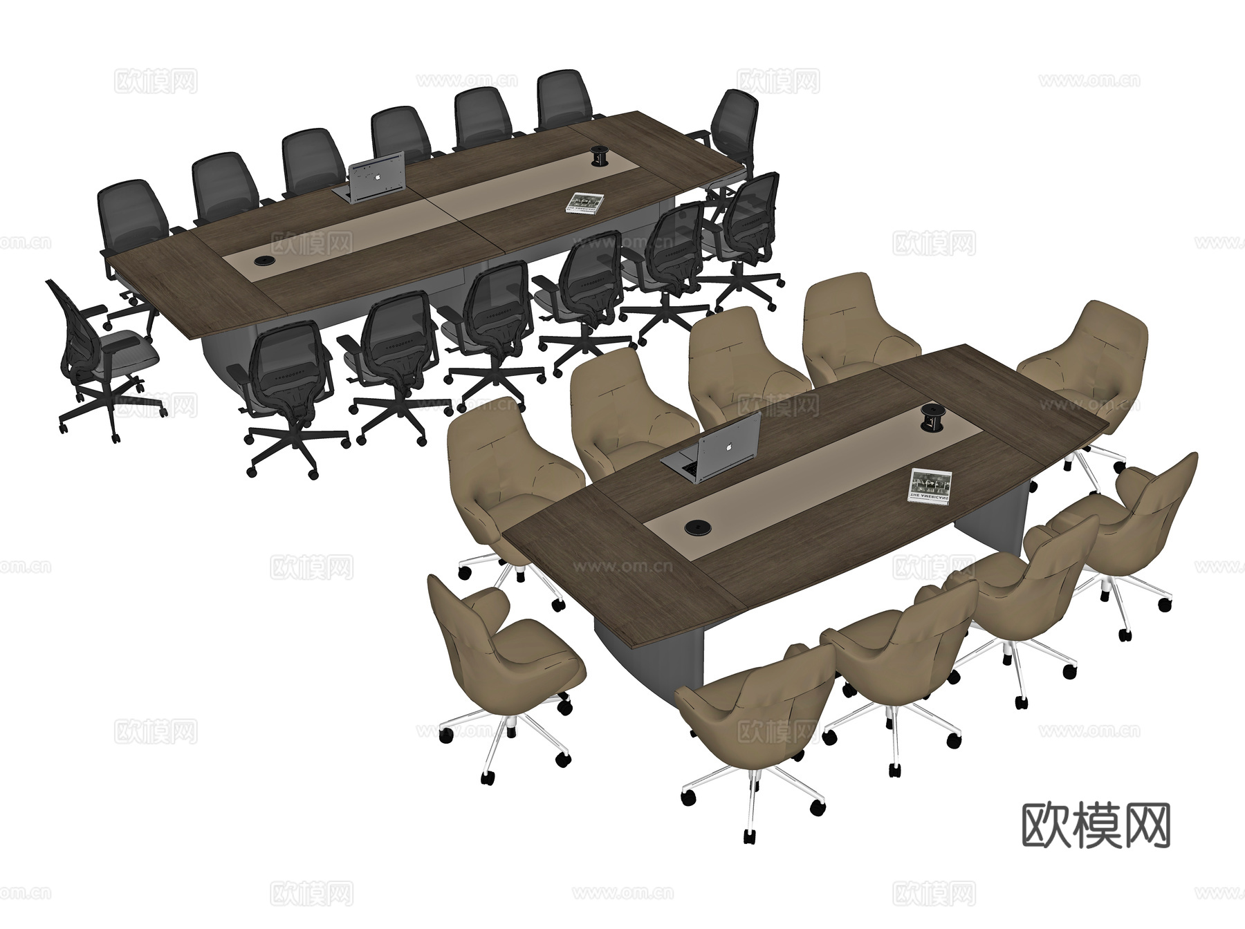 现代会议桌 洽谈桌 会议椅 办公桌 创意会议桌 洽谈椅 培训su模型