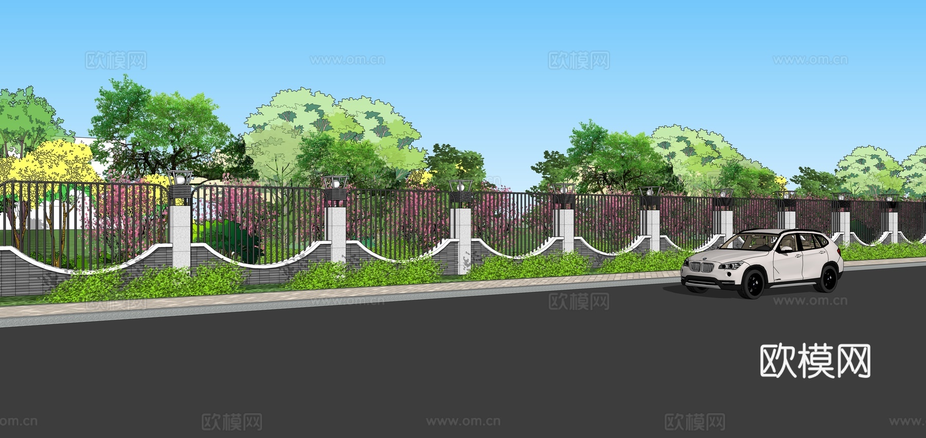 厂区大门 厂区景观  景观设计 毕业设计 风景园林su模型