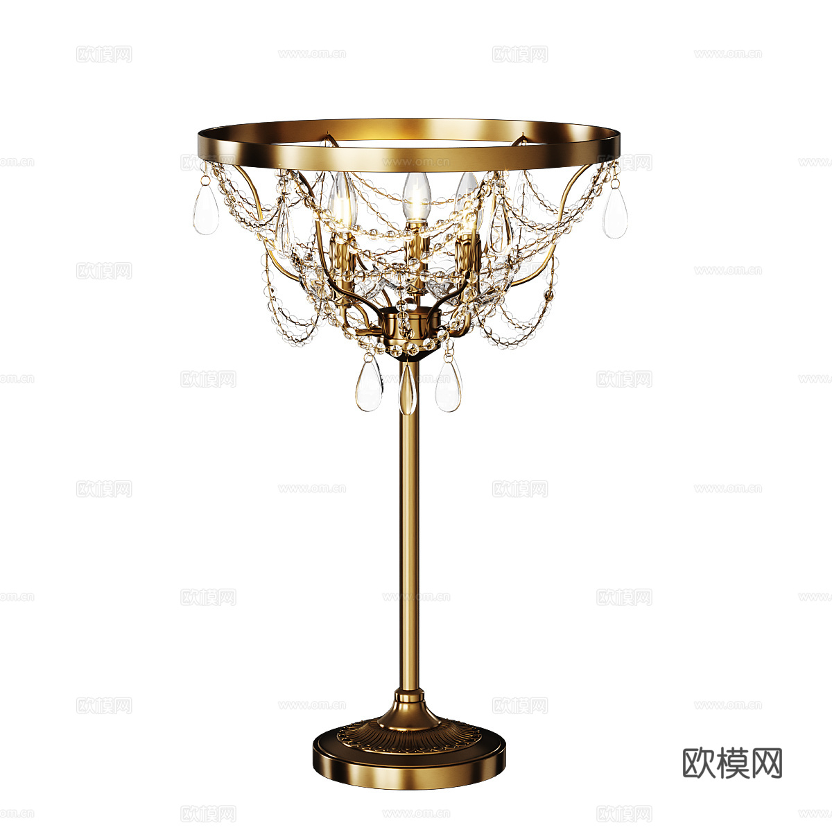 简欧台灯3d模型下载