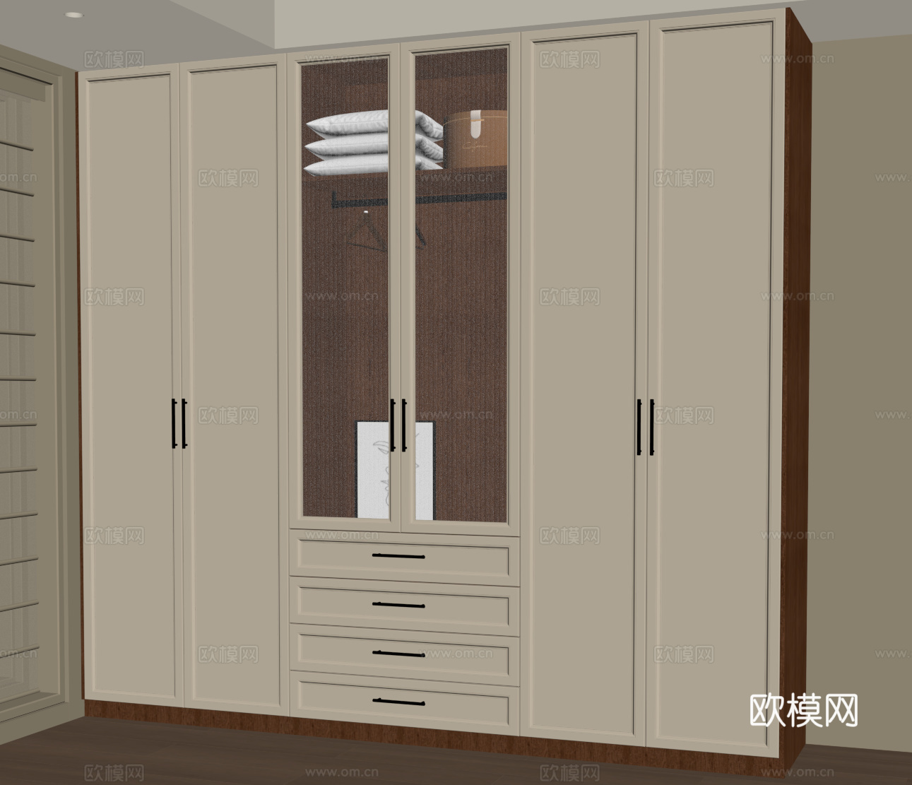 中古风衣柜su模型