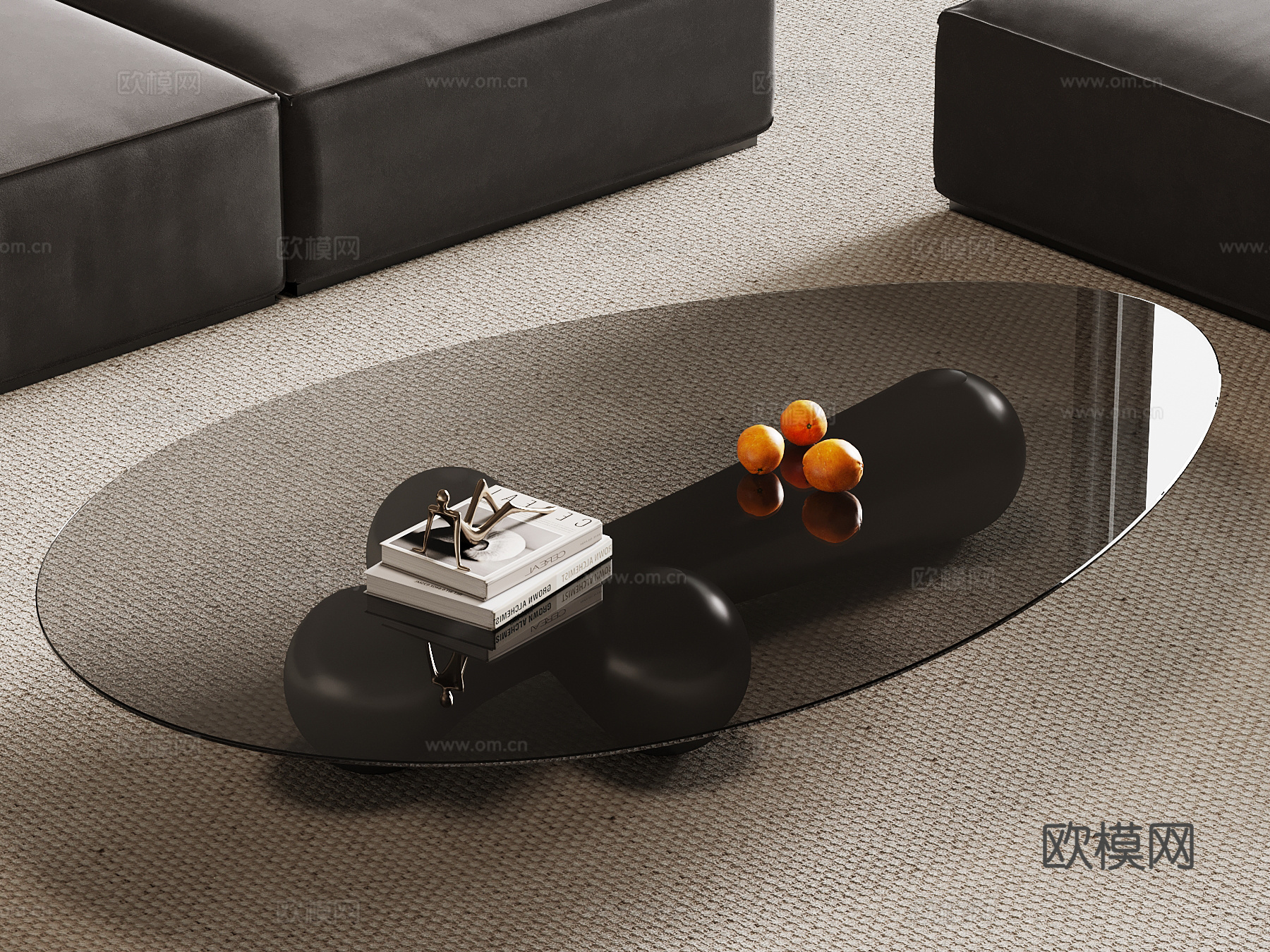 现代意式茶几su模型下载（渲染图1）