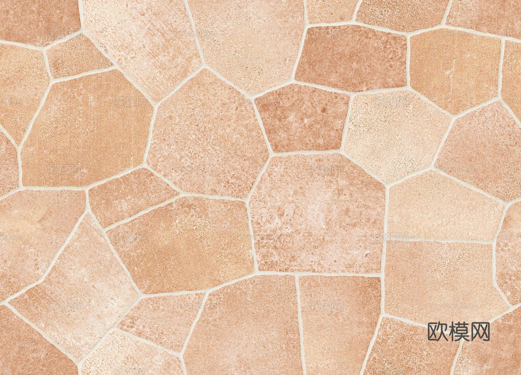 无缝橘色碎拼仿古砖贴图