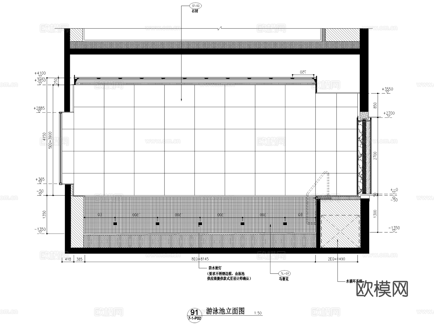 江西洲悦1#楼13-1户型半岛风格样板房室内家装CAD施工图cad施工图