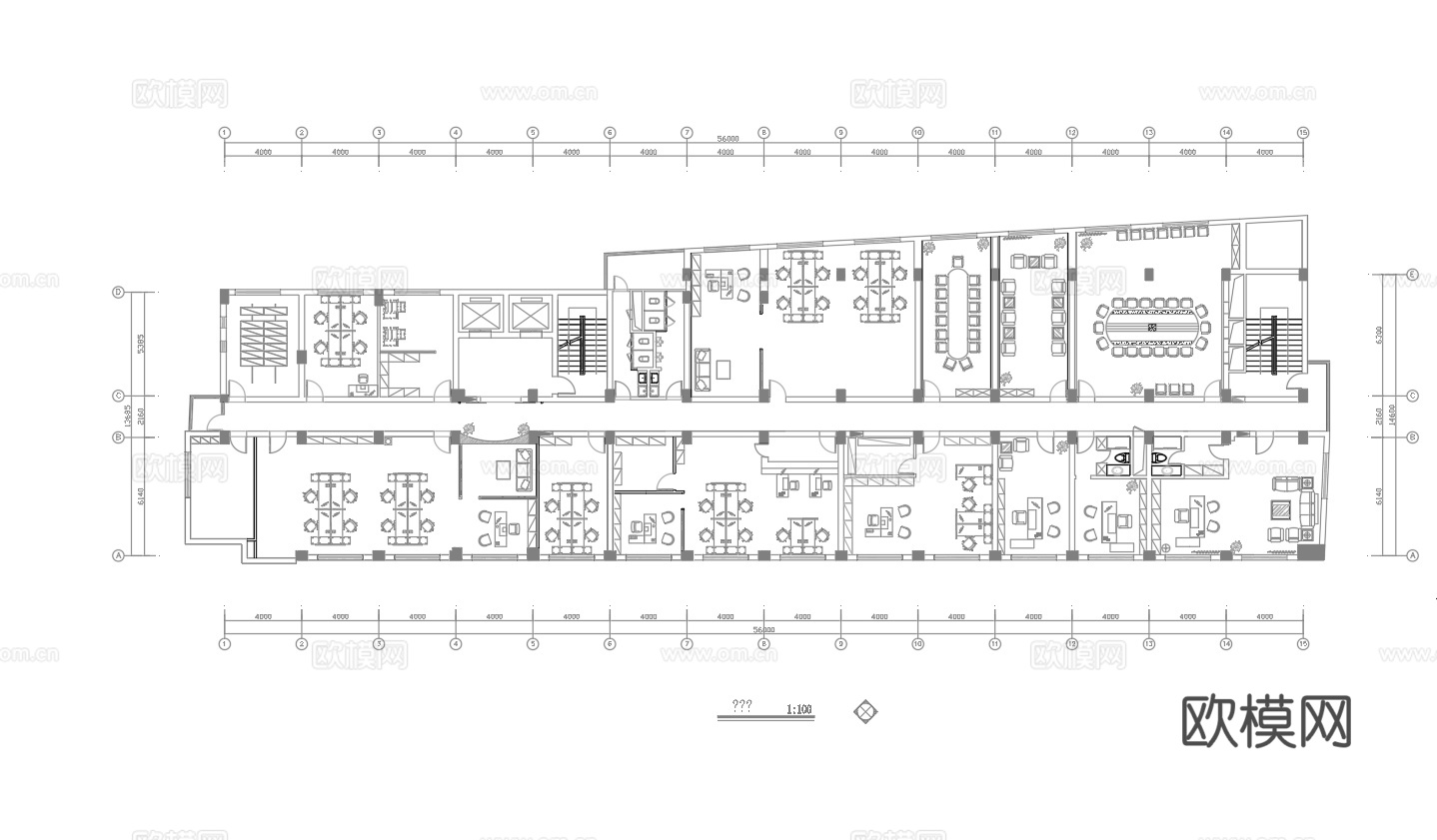 最新完整版办公室施工图合集cad施工图