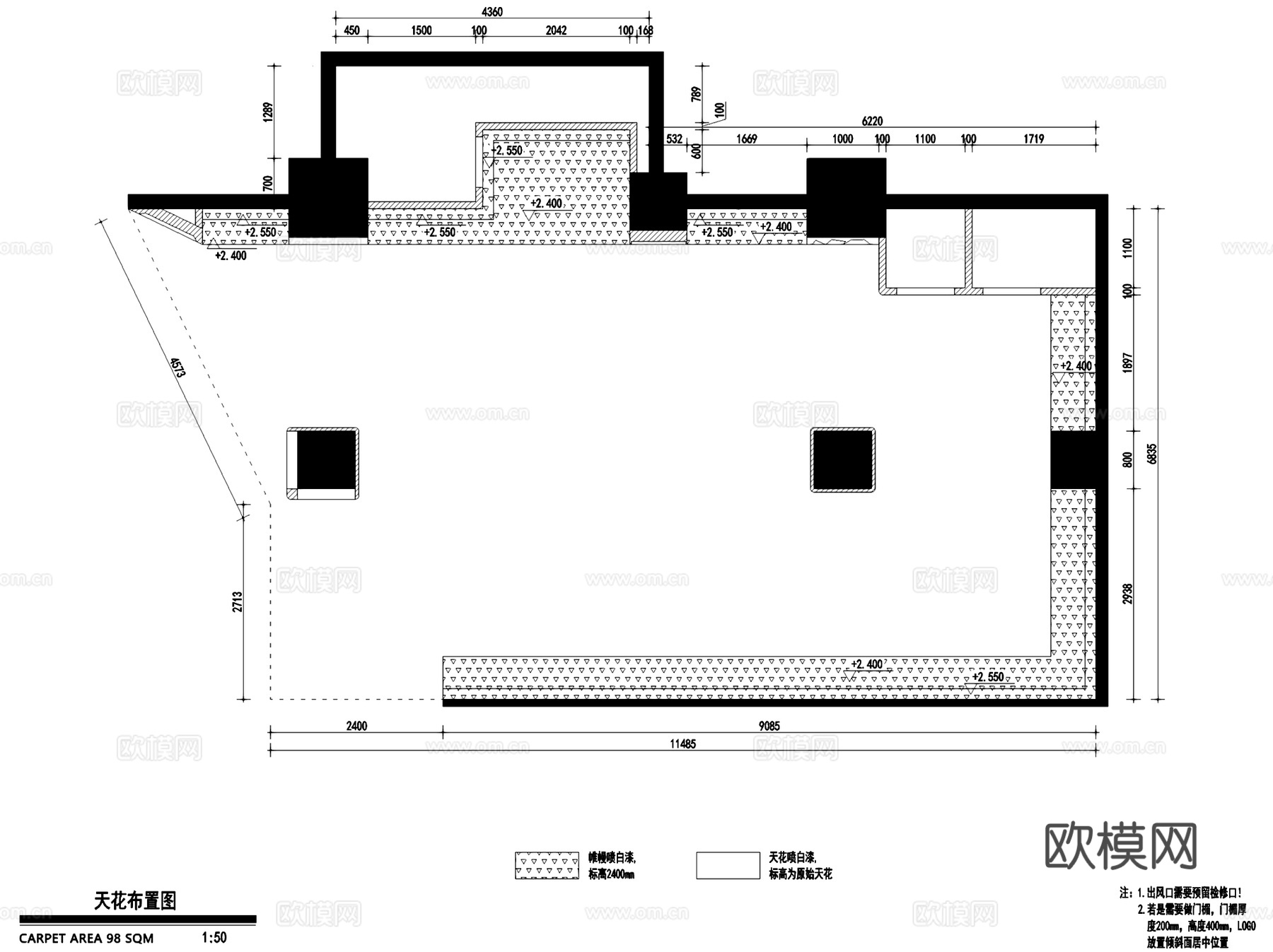 威海华联3F-A16服装店室内工装CAD施工图cad施工图