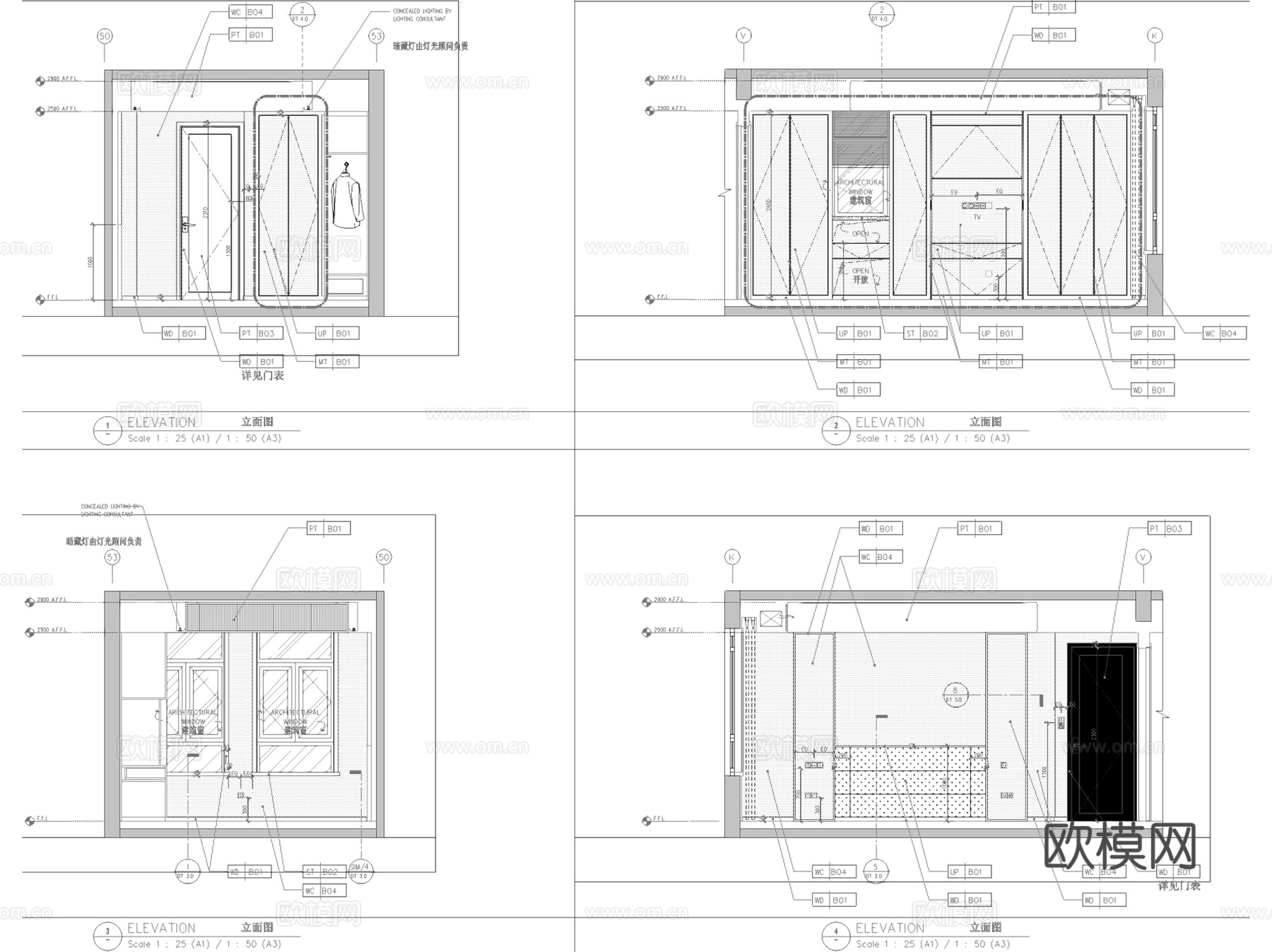 上海永耀宝山TYPE复式样板房室内家装CAD施工图整套 3套cad施工图