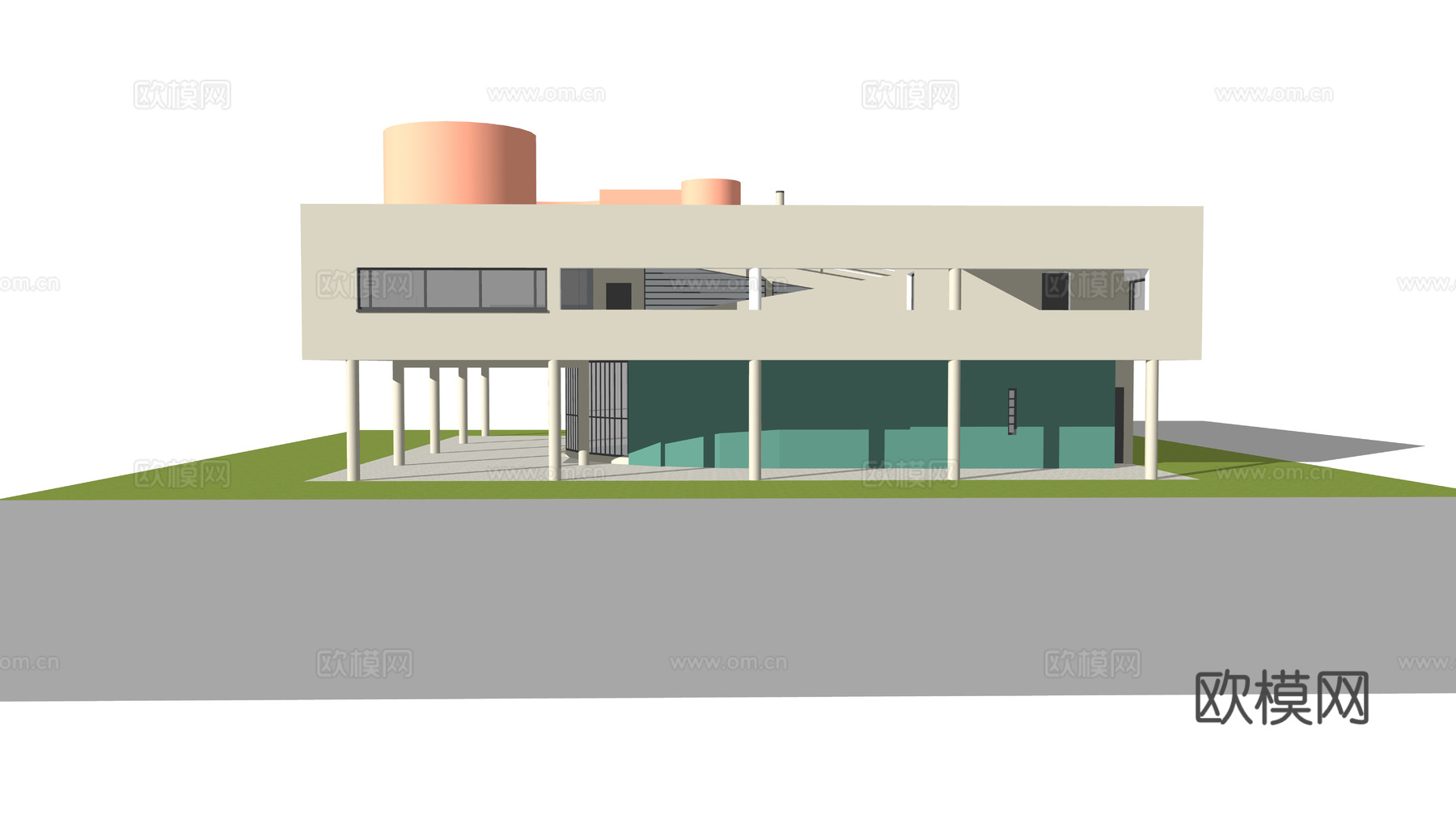 现代风格萨伏伊别墅建筑su模型