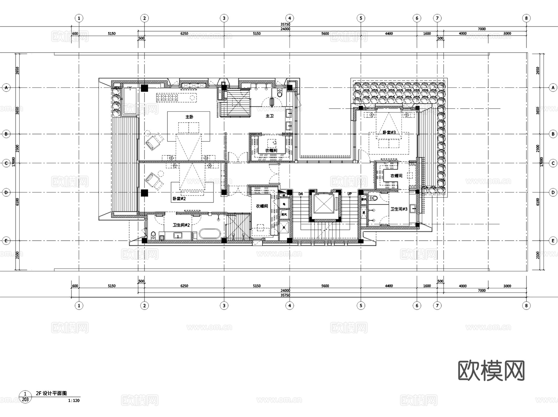 三亚海棠湾四季酒店别墅A型室内家装CAD施工图整套cad施工图