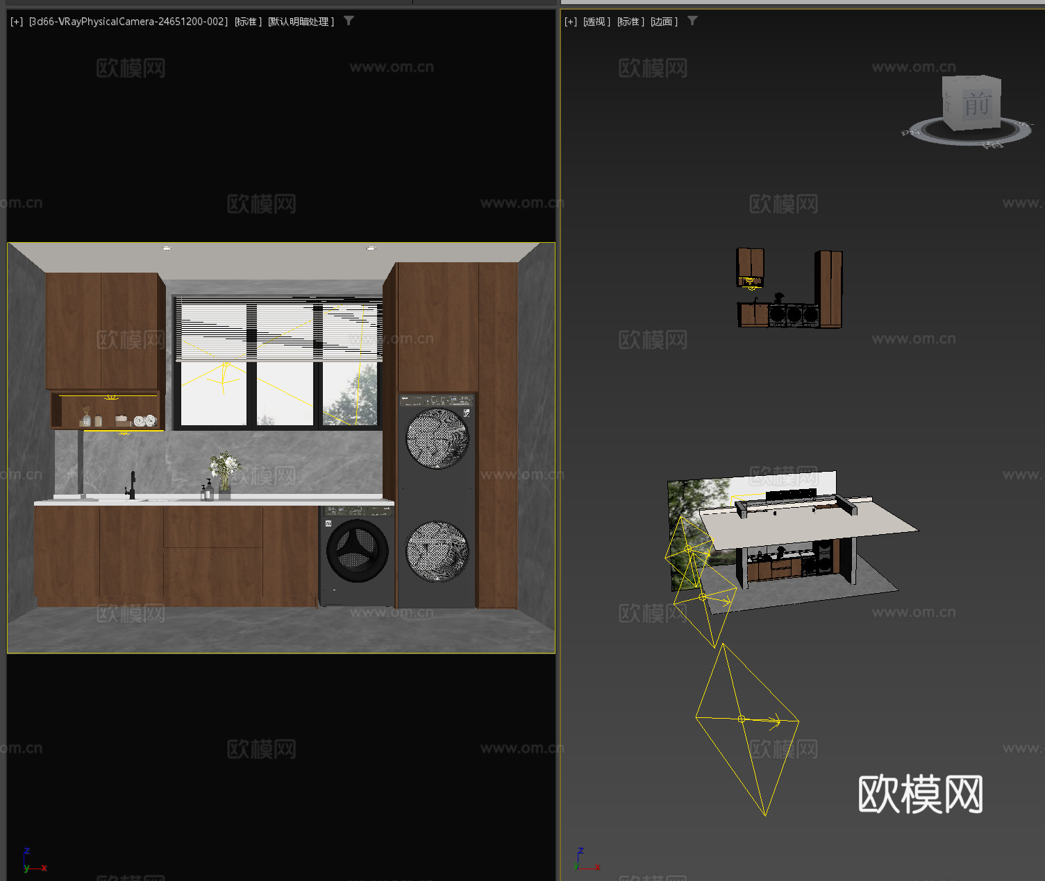 现代意式洗衣机柜 滚筒洗衣机 洗烘一体机 现代洗衣房3d模型