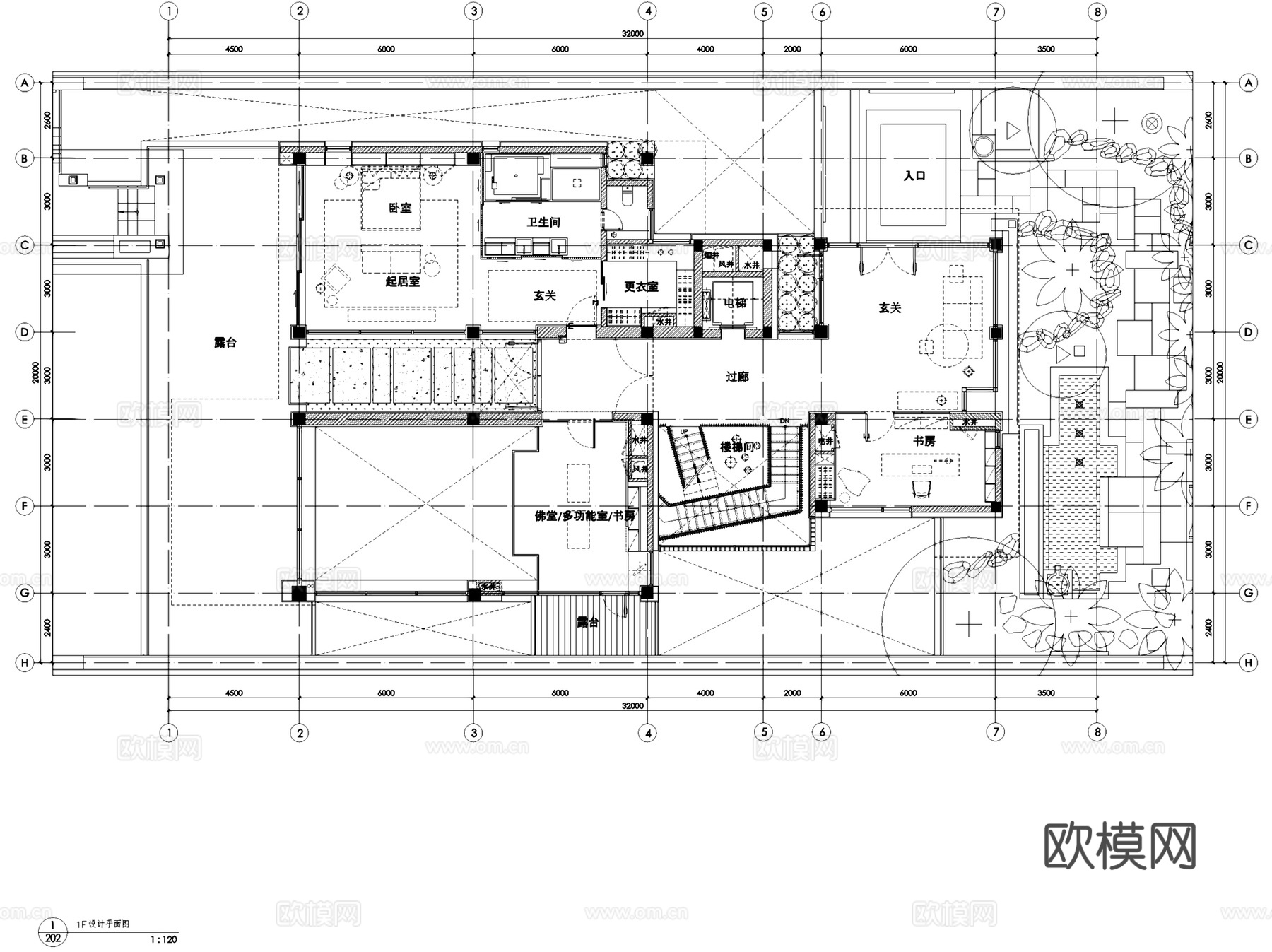 三亚海棠湾四季酒店别墅C型室内家装CAD施工图整套cad施工图