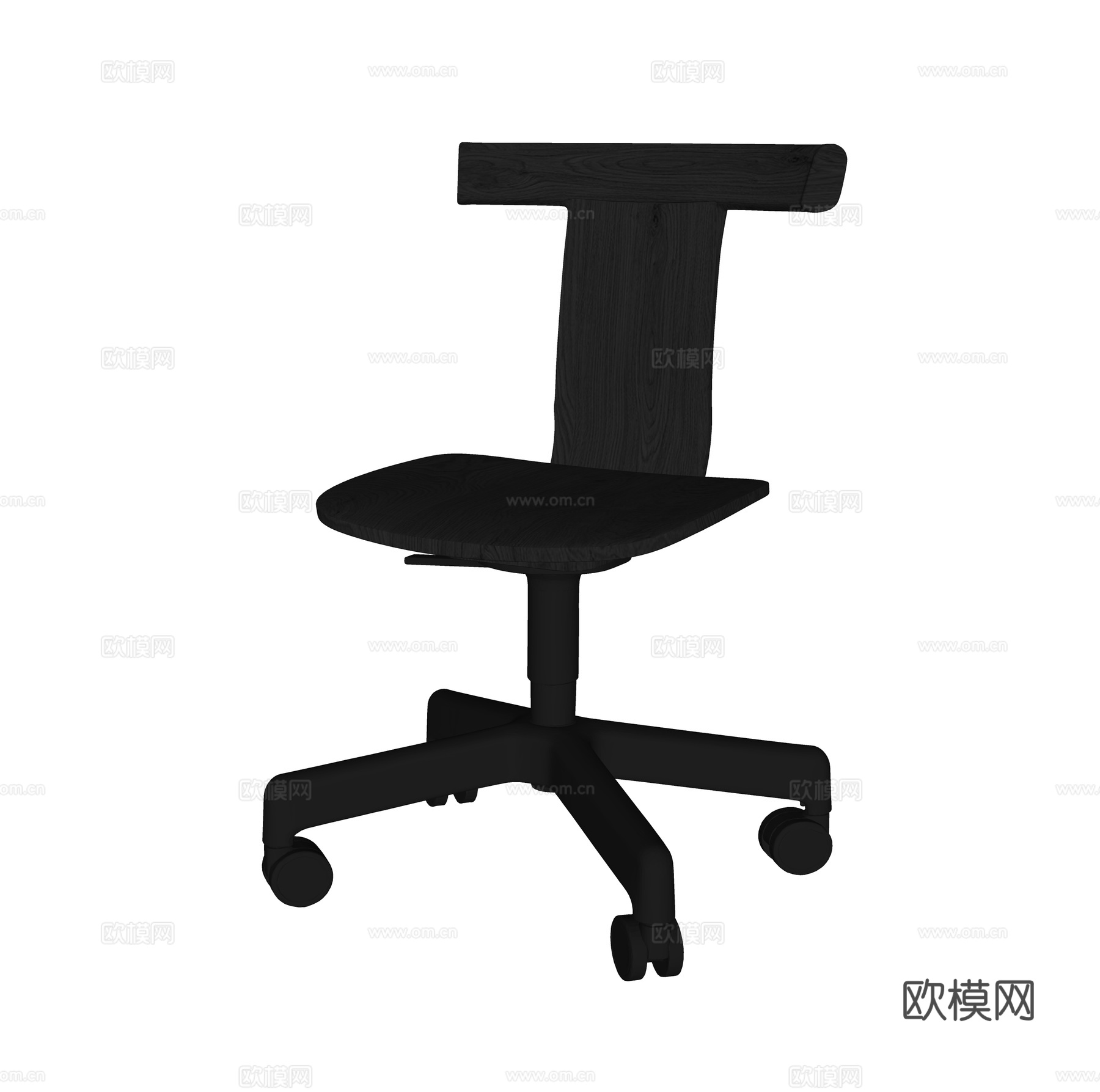 现代木质办公椅su模型