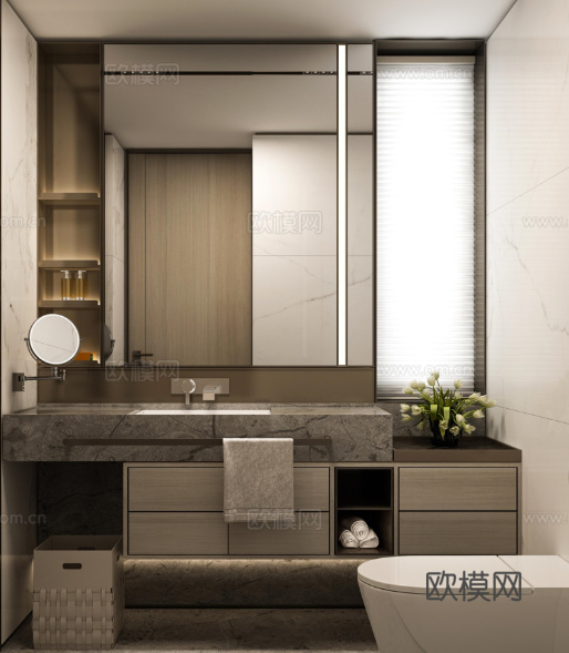 现代洗手台 台盆镜子 卫浴柜 卫浴节点图cad施工图