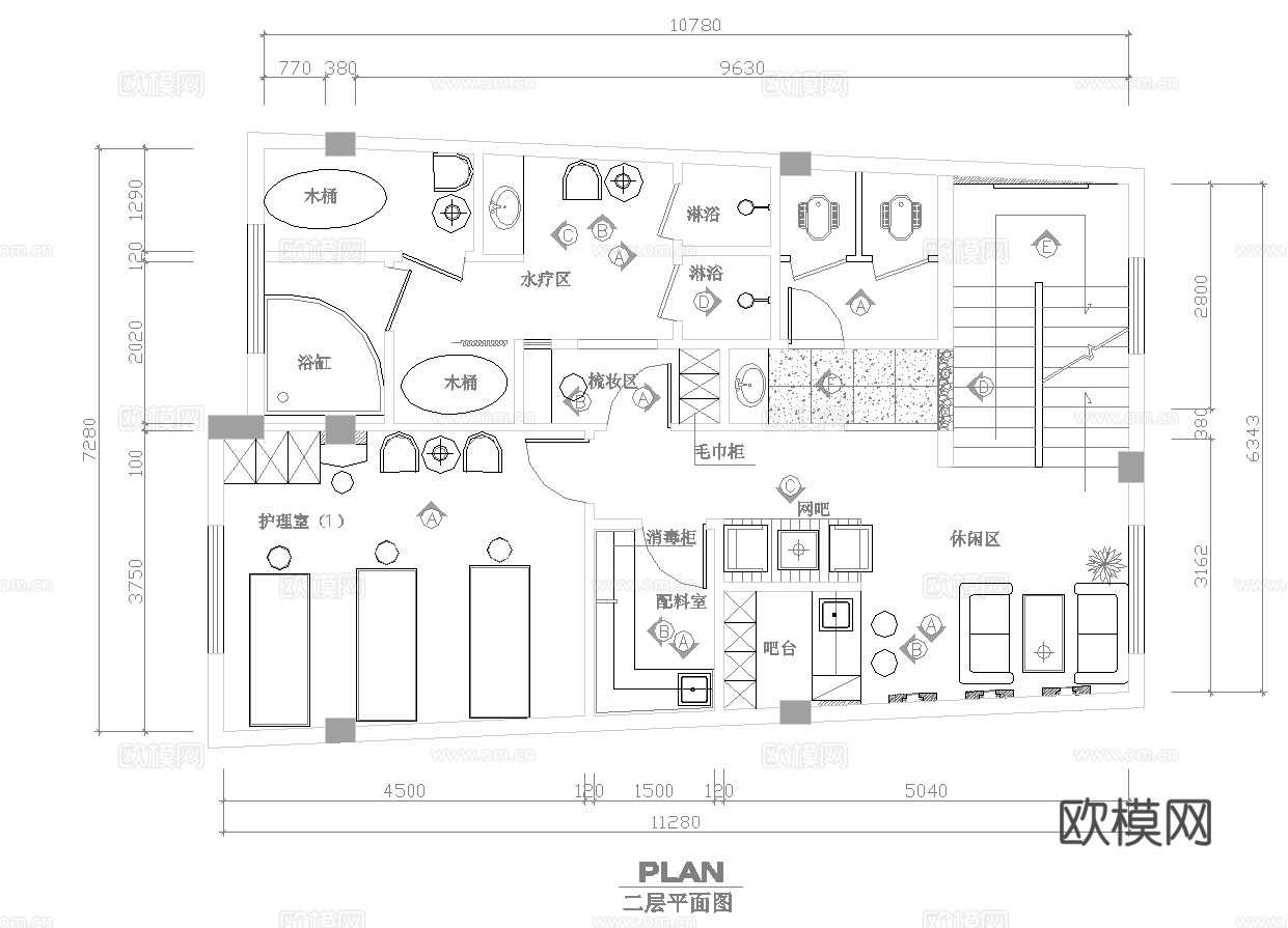 最新美容院施工图合集cad施工图