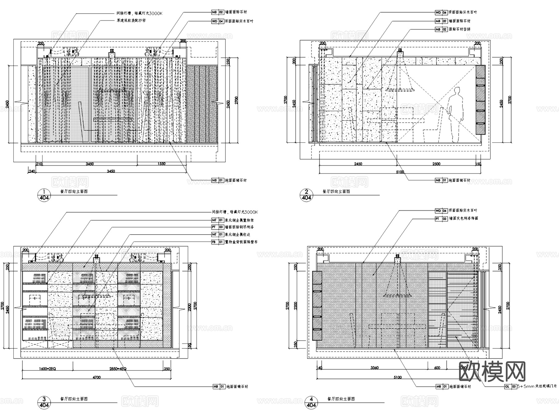 三亚海棠湾四季酒店公寓标准层房型二室内家装CAD施工图整套cad施工图