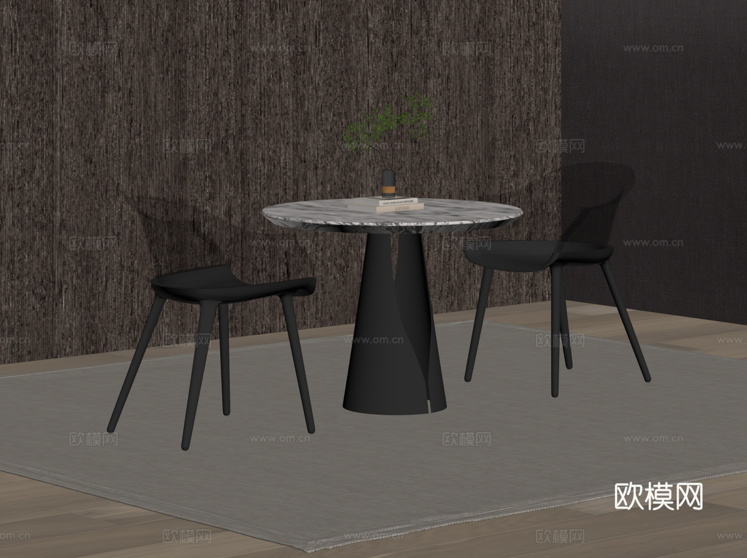 现代洽谈桌椅 休闲桌椅su模型