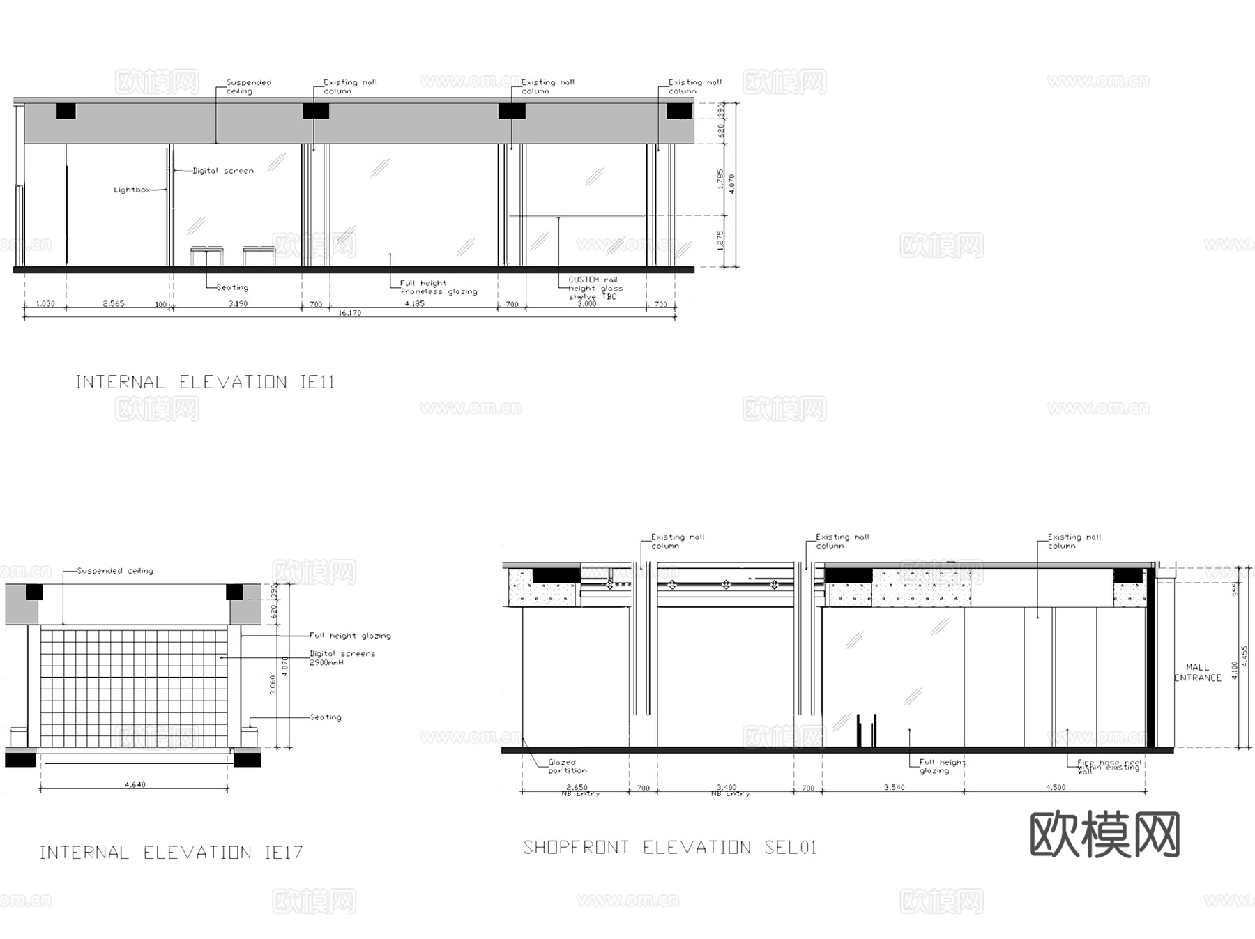 上海新百伦New Balance运动品牌服装店室内工装CADcad施工图