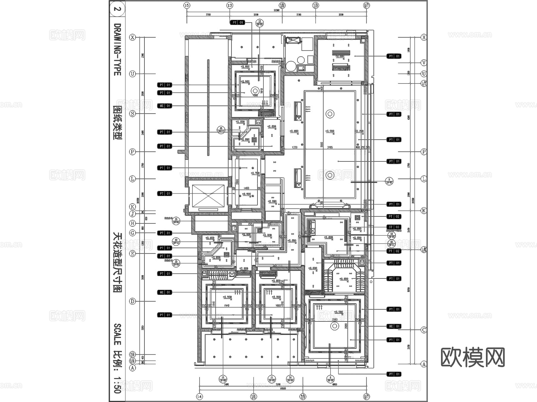 杭州潮鸣样板房C2户型室内家装CAD施工图整套cad施工图