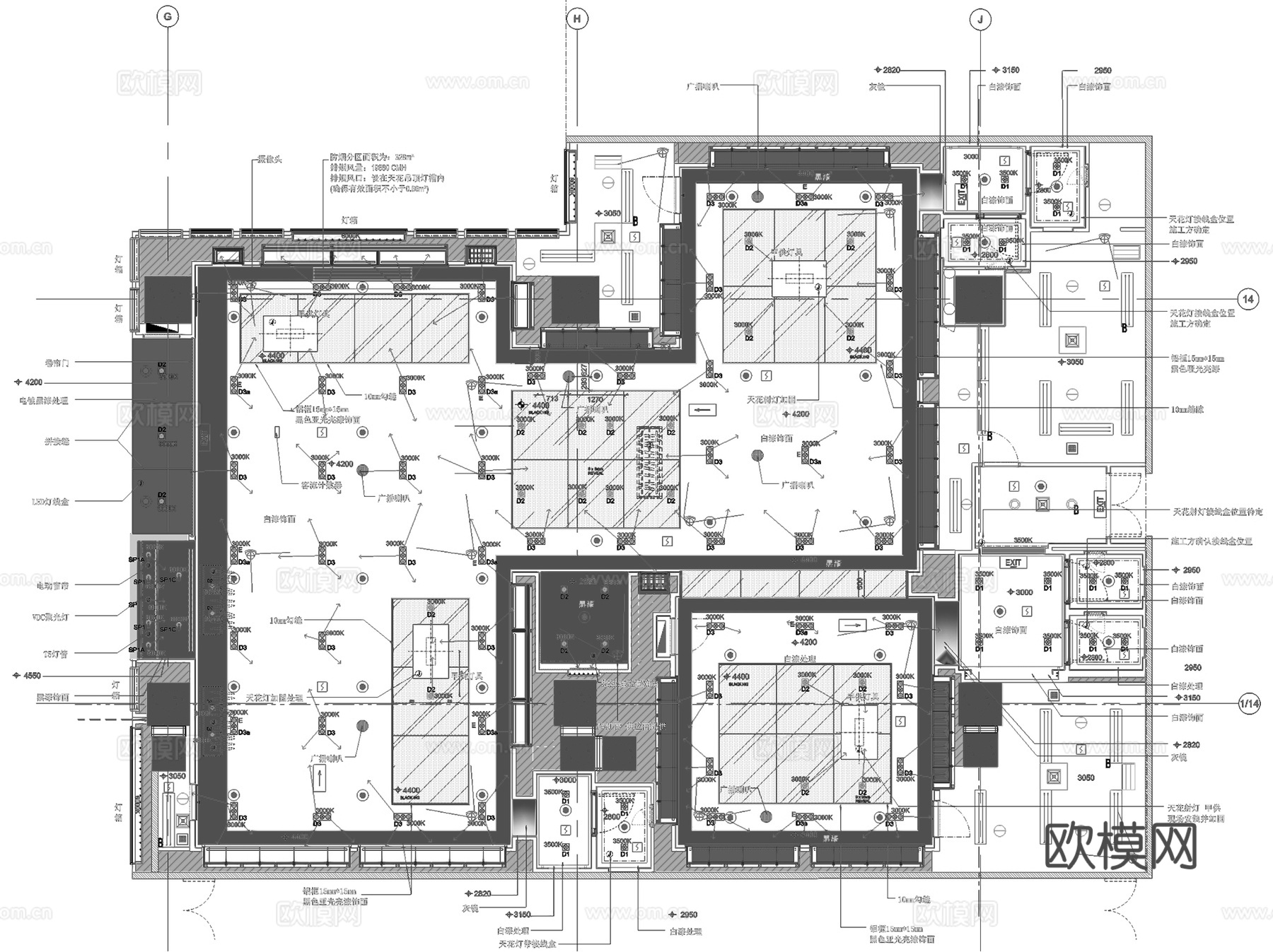 郑州HUGO BOSS奢侈品牌服饰店室内工装CAD施工图整套cad施工图