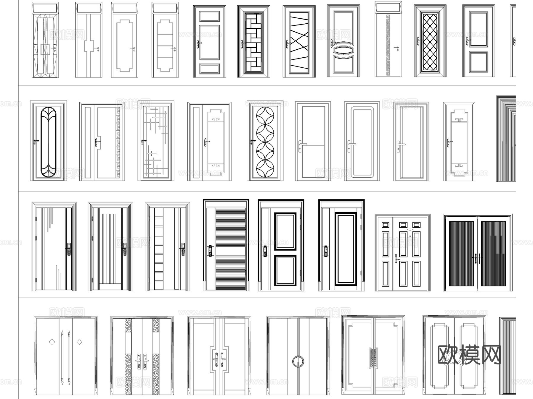 2026年最新超全单开门双开门卧室门cad施工图