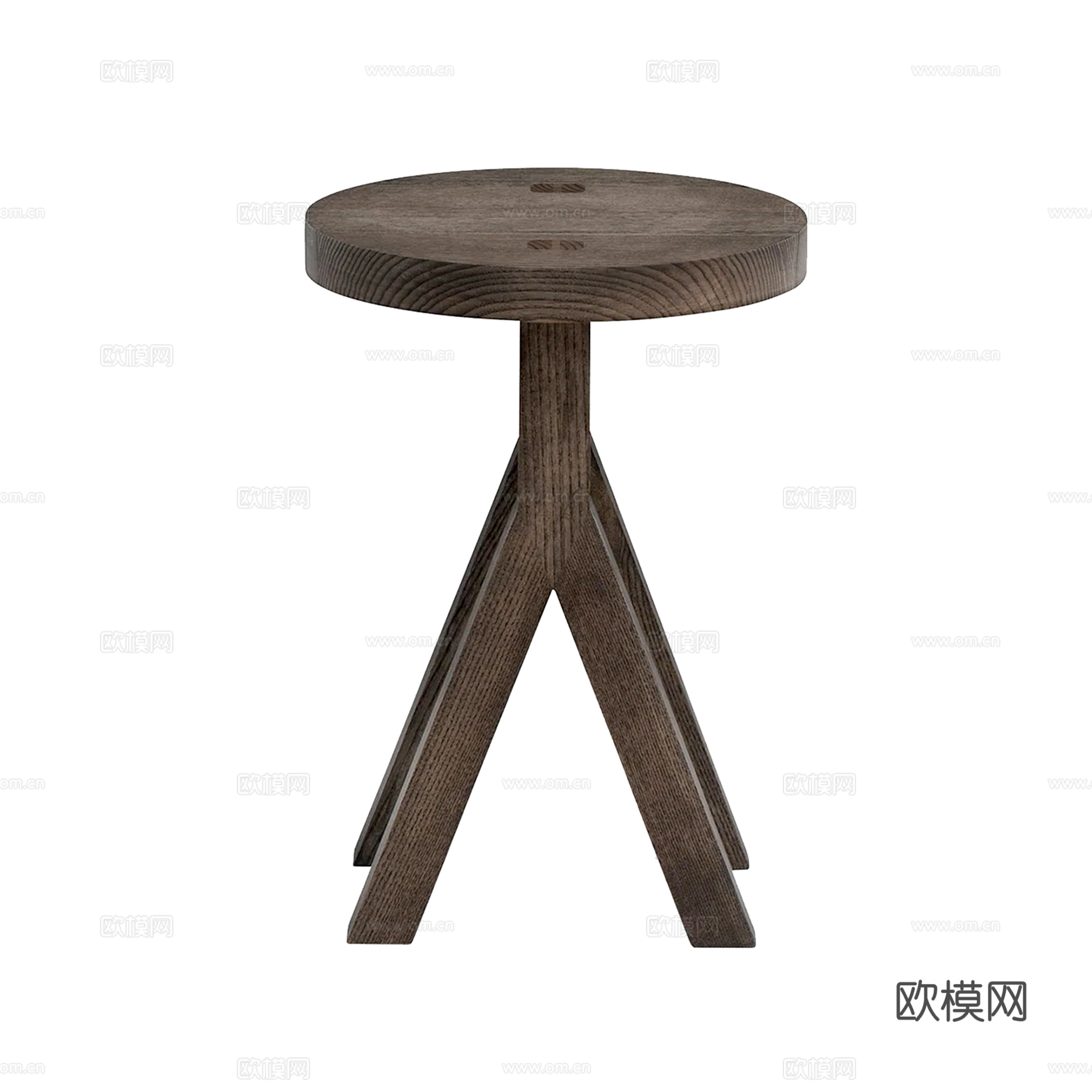 中古风木质矮凳 沙发凳su模型